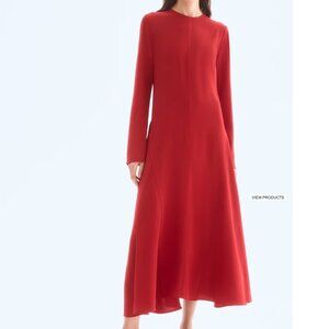 NWT H&M Vibrant Red A-Line Midi Dress - Size Large